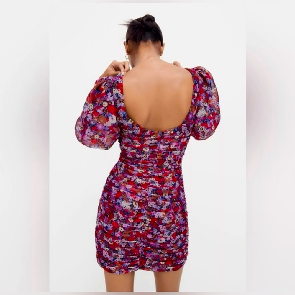SOLD 💖NWOT Zara Mini Floral Dress Sz Small - Picture 3 of 7